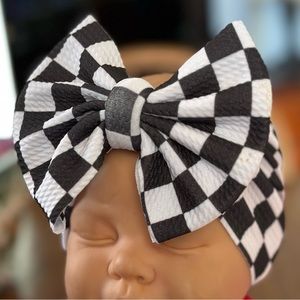 Handmade Baby Checkered Classic HeadWrap